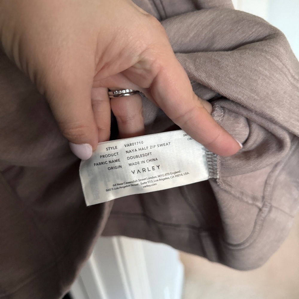 Varley Naya Half-Zip Sweat Dreamsoft Taupe Marl Pullover - Picture 5 of 6